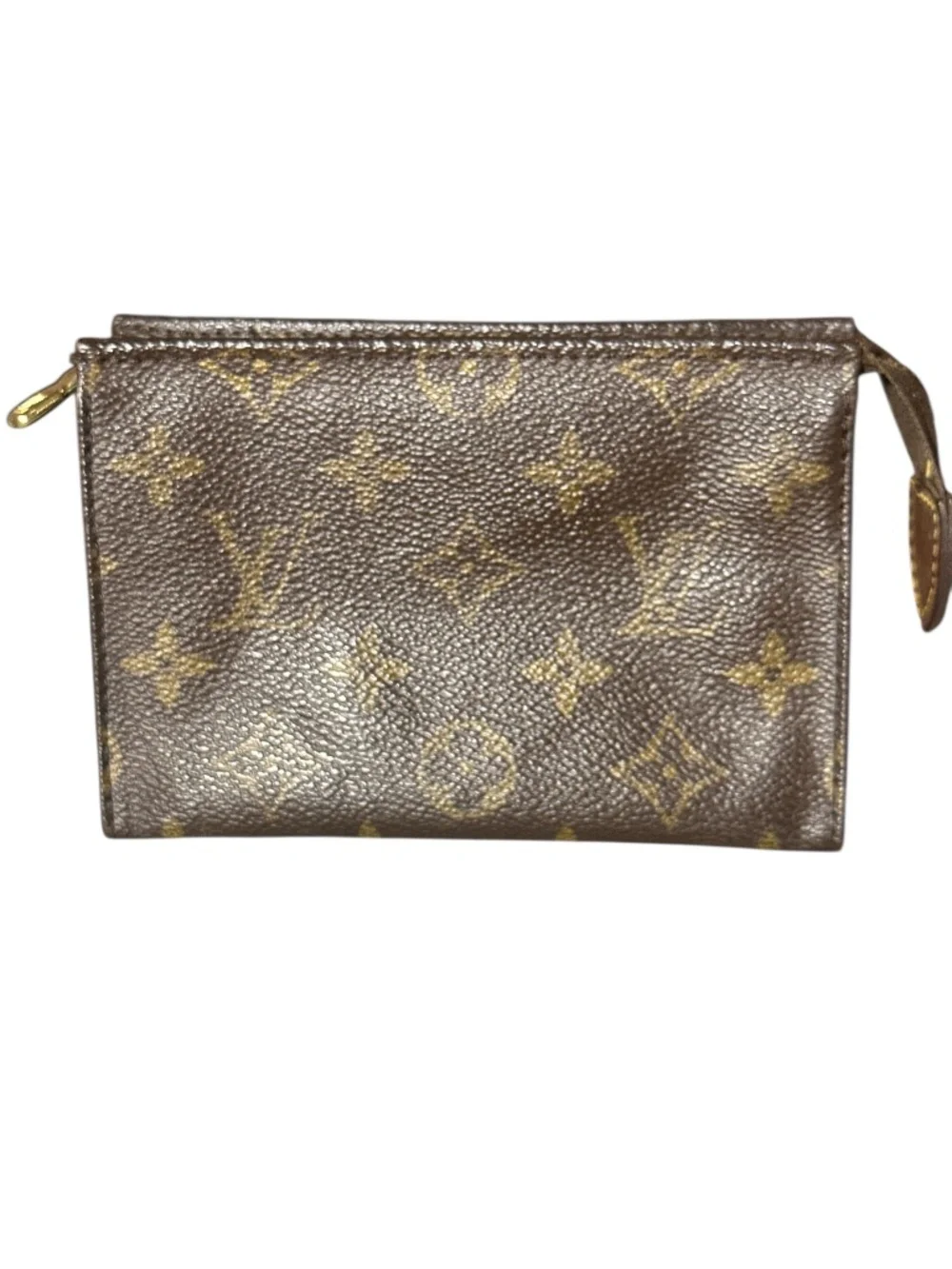 Auth Louis Vuitton Poche Toilette 15 Cosmetic Pouch Monogram